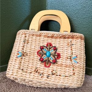 Artisan Woven Tote with Embroidered Accents